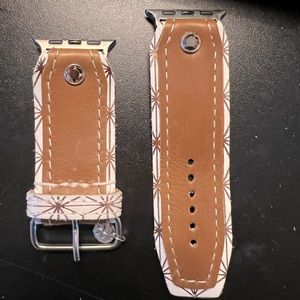 Spark*l bandsLuxe Rose Gold Wallpaper & tan Veg leather. RG mirrored crystals.